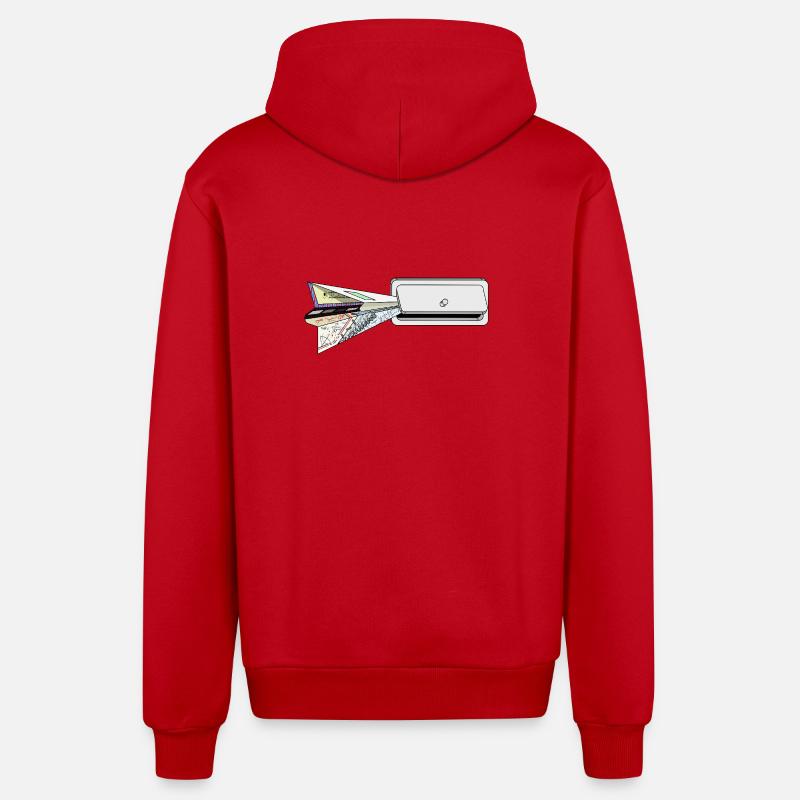 PLAN - Veste à capuche bio décontractée fabriquée en UE - rouge