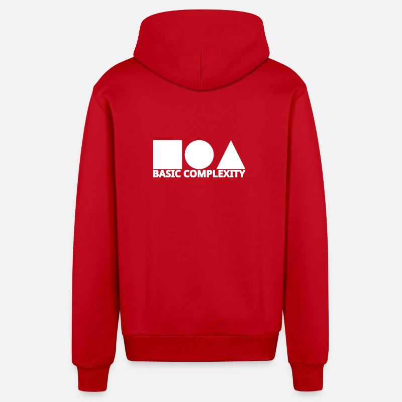 Basic complexity - Organic Relaxed Hooded Jacket Made in EU - red