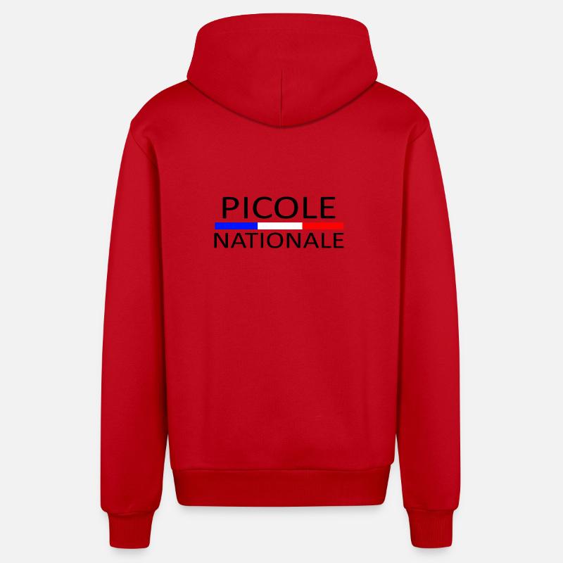 Picole nationale - Veste à capuche bio décontractée fabriquée en UE - rouge