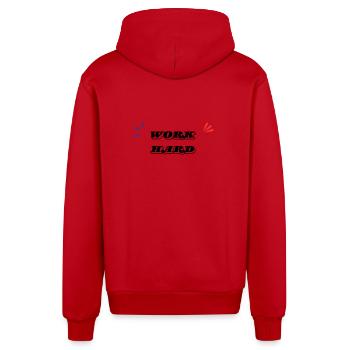 Work Hard Minimal - Organic Relaxed Hooded Jacket Made in EU - red - Back