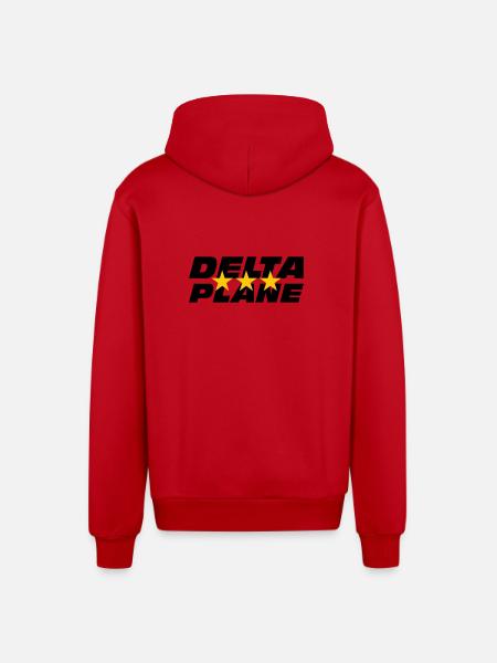 Logo Delta Plane Étoiles d'Excellence - Veste à capuche bio décontractée fabriquée en UE - rouge
