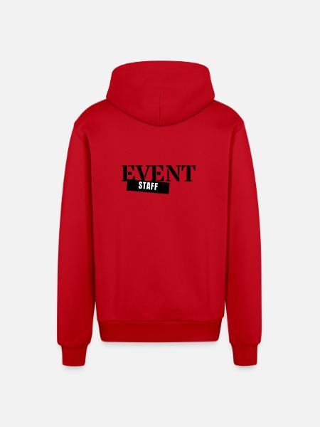 Event Staff - Crew Personnel Event Team - Organic Relaxed Hooded Jacket Made in EU - red