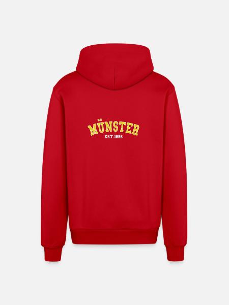 Münster Est. 1996 - Organic Relaxed Hooded Jacket Made in EU - red