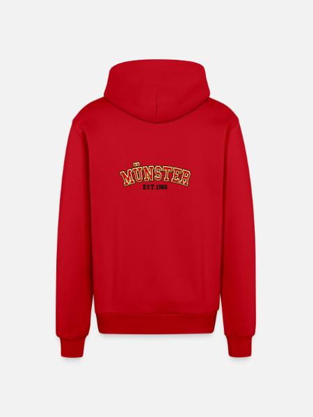 Münster Est. 1966 - Organic Relaxed Hooded Jacket Made in EU - red