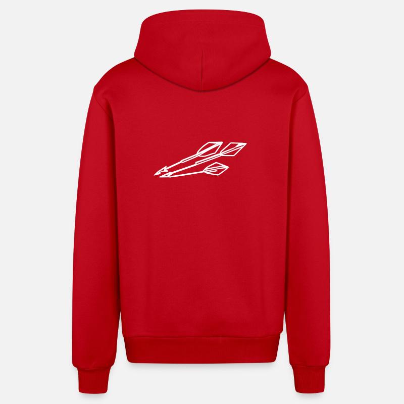 Arc et flèches - Veste à capuche bio décontractée fabriquée en UE - rouge