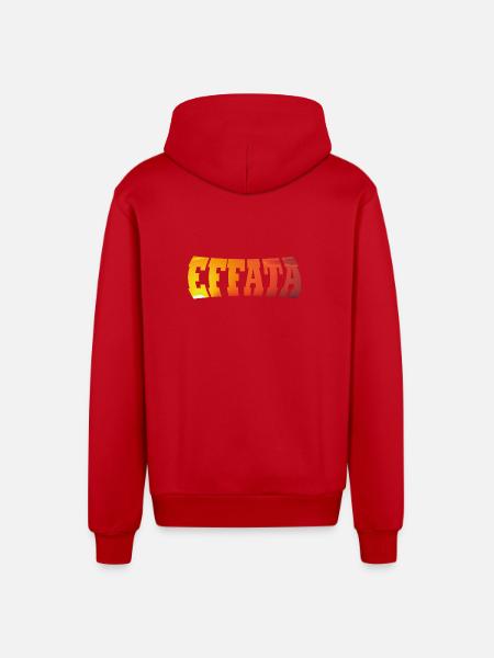 EFFATA - Organic Relaxed Hooded Jacket Made in EU - red