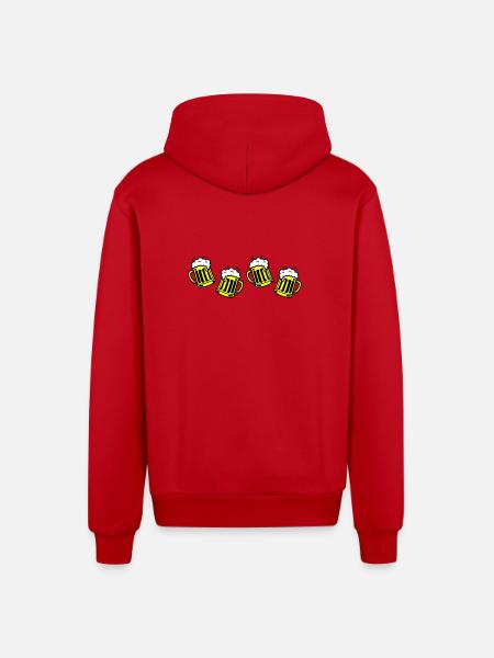 Bier Bierkrug Prost Comic - Organic Relaxed Kapuzenjacke Made in EU - Rot