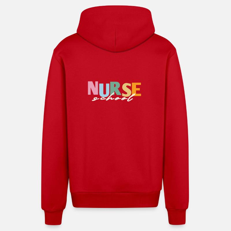 retro krankenschwester schule  - Organic Relaxed Kapuzenjacke Made in EU - Rot