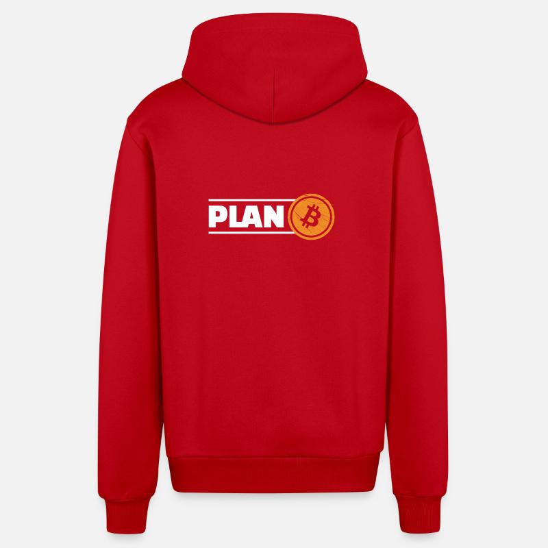 Bitcoin Plan B - Organic Relaxed Kapuzenjacke Made in EU - Rot
