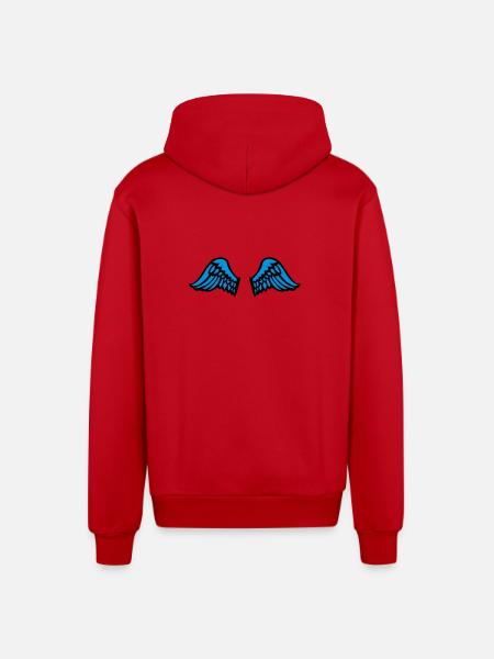 wings - Organic Relaxed Kapuzenjacke Made in EU - Rot
