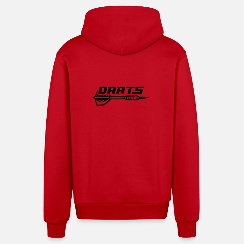 Fléchettes à fléchettes - Veste à capuche bio décontractée fabriquée en UE - rouge