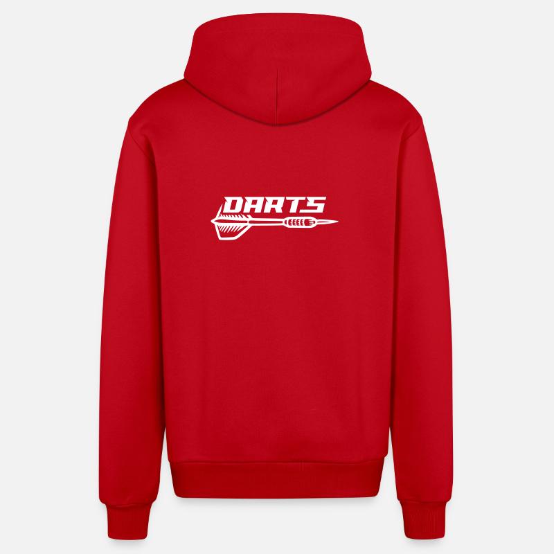 Fléchettes à fléchettes - Veste à capuche bio décontractée fabriquée en UE - rouge