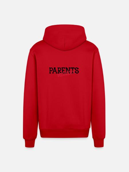 Parents heureux ! - Veste à capuche bio décontractée fabriquée en UE - rouge