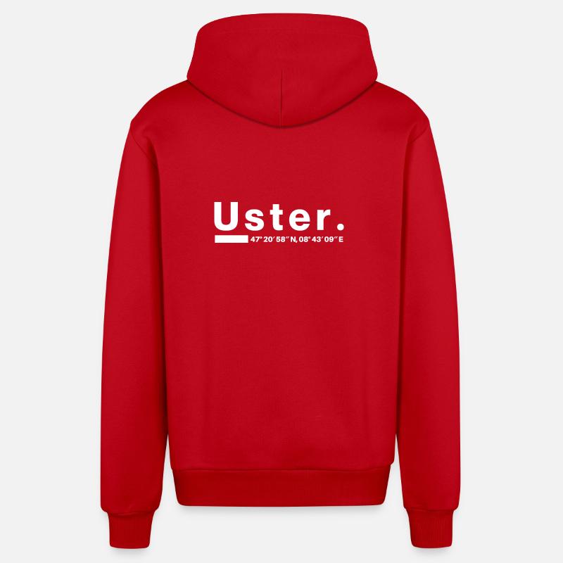 Coordonnées Uster Zurich - Veste à capuche bio décontractée fabriquée en UE - rouge