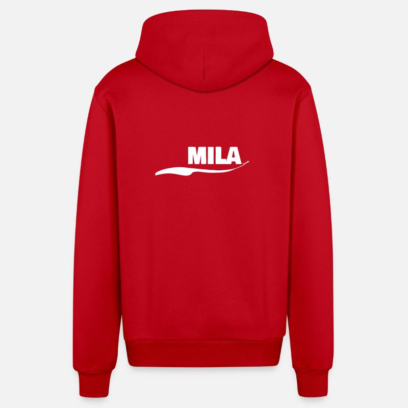 Mila en cadeau - Veste à capuche bio décontractée fabriquée en UE - rouge