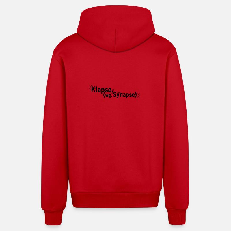 Klapse wegen Synapse - Organic Relaxed Kapuzenjacke Made in EU - Rot