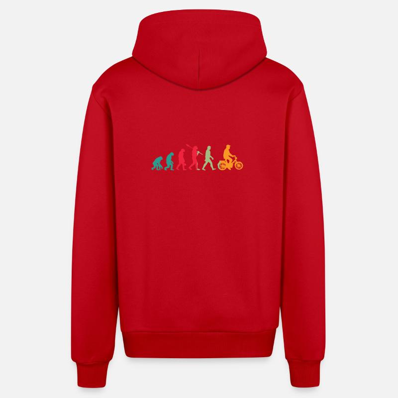 Mofa Evolution Moped - Organic Relaxed Kapuzenjacke Made in EU - Rot