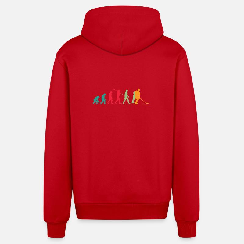 Evolution Eishockey - Organic Relaxed Hooded Jacket Made in EU - red