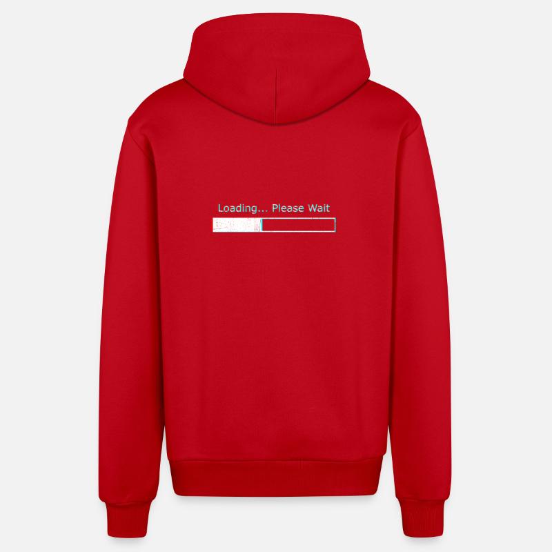 Loading Please wait - Organic Relaxed Hooded Jacket Made in EU - red