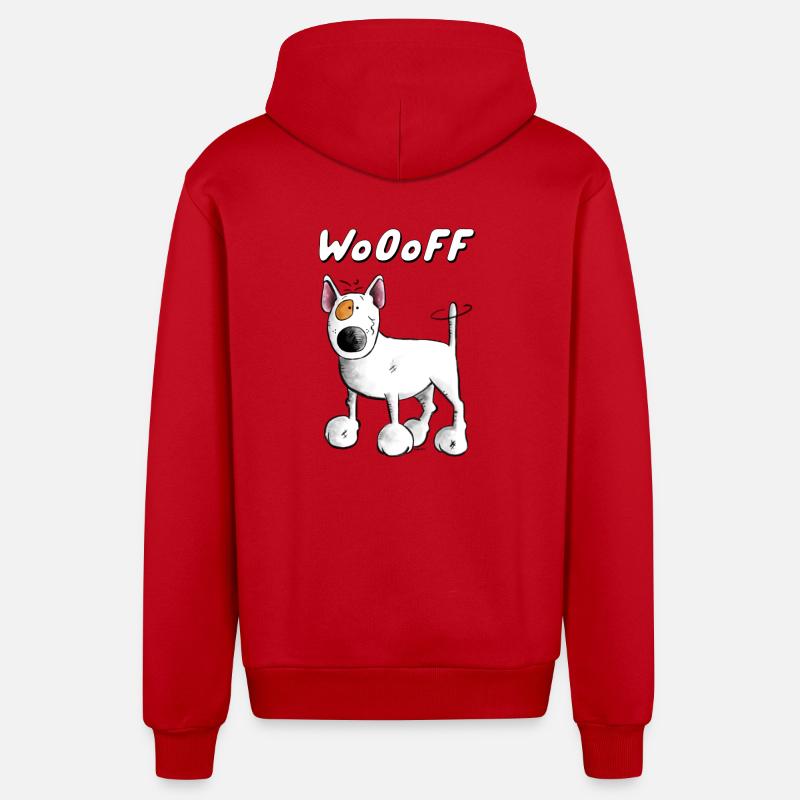 Wooff Bullterrier - Veste à capuche bio décontractée fabriquée en UE - rouge