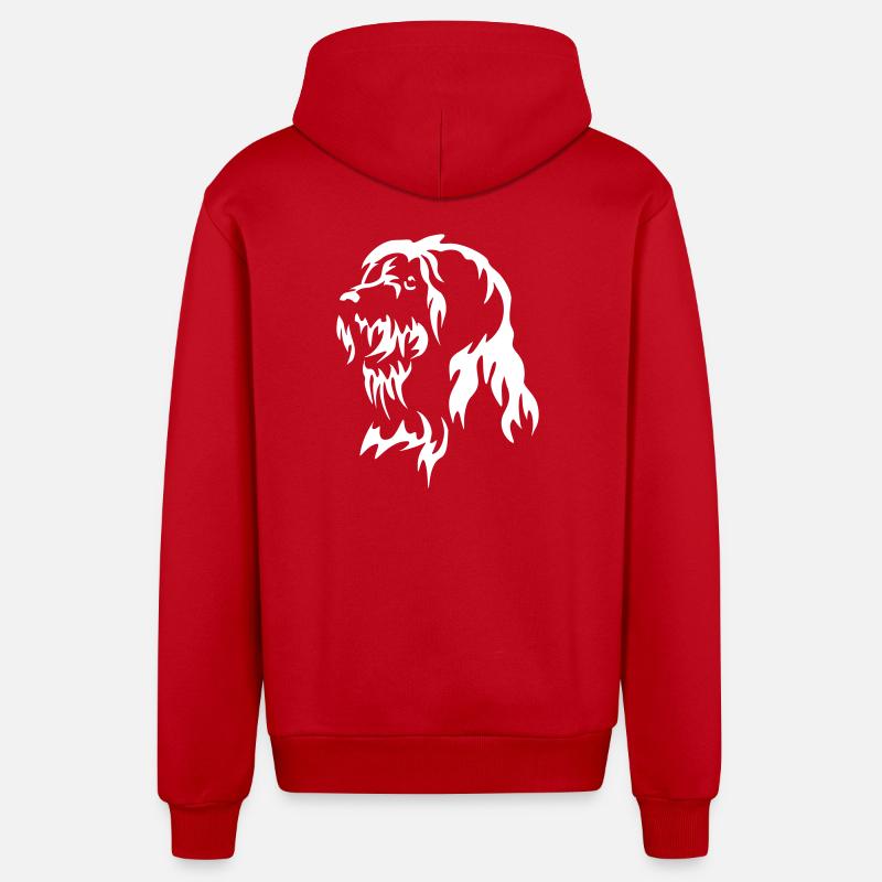 Tête Bobtail « Black Edition » - Veste à capuche bio décontractée fabriquée en UE - rouge