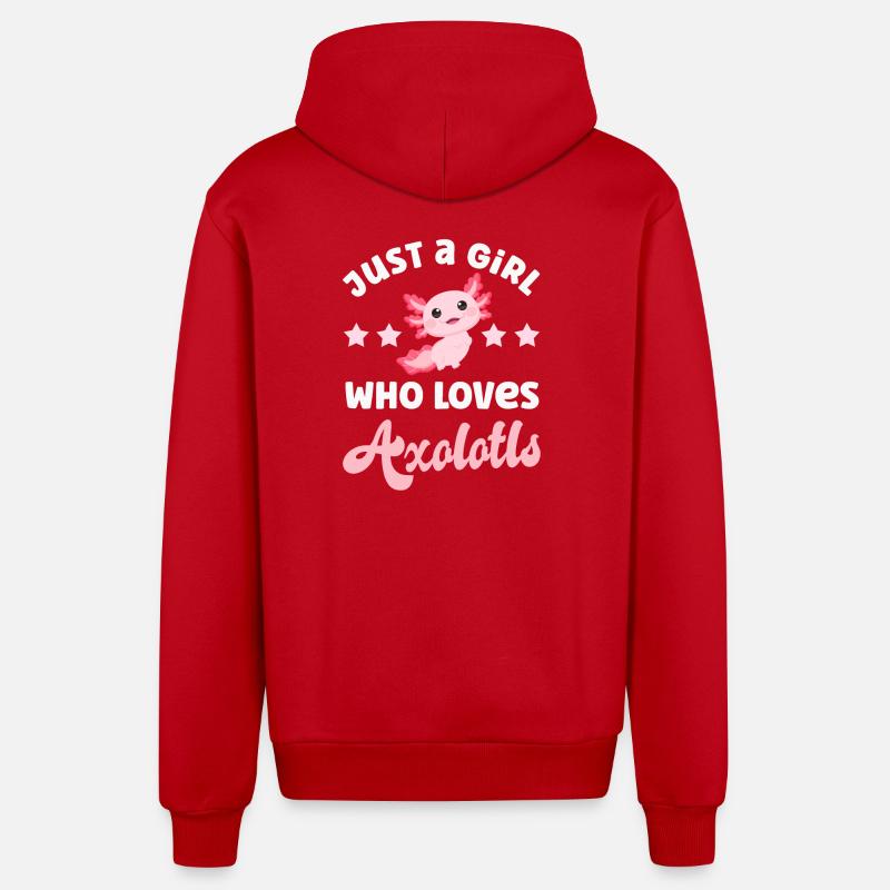 Axolotl - Veste à capuche bio décontractée fabriquée en UE - rouge