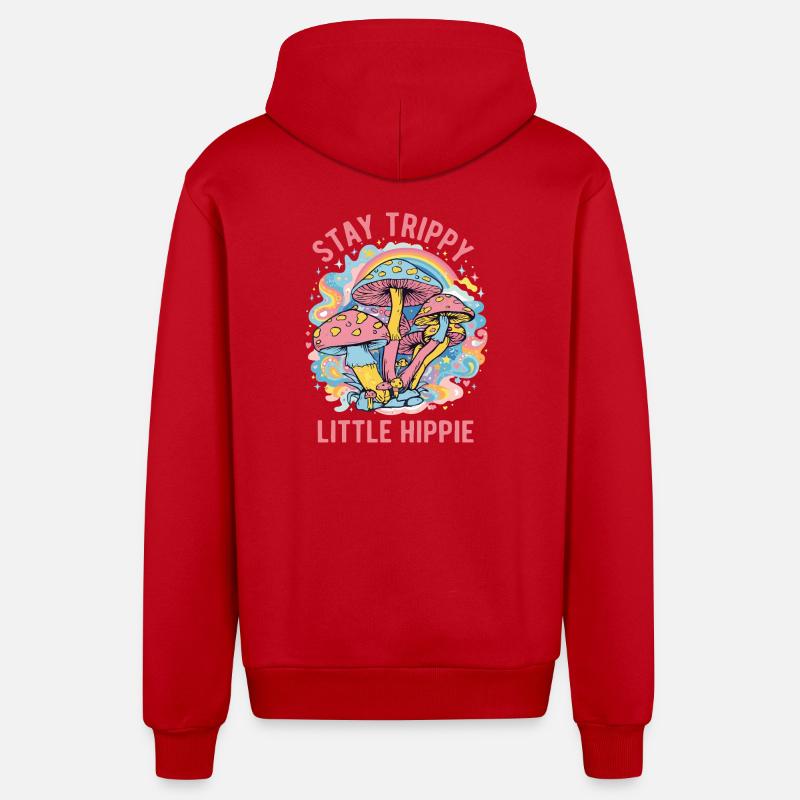 Reste Petit Art psychédélique hippie psychédélique - Veste à capuche bio décontractée fabriquée en UE - rouge