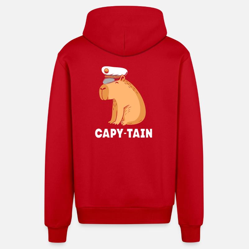 Capybara Capibara - Veste à capuche bio décontractée fabriquée en UE - rouge