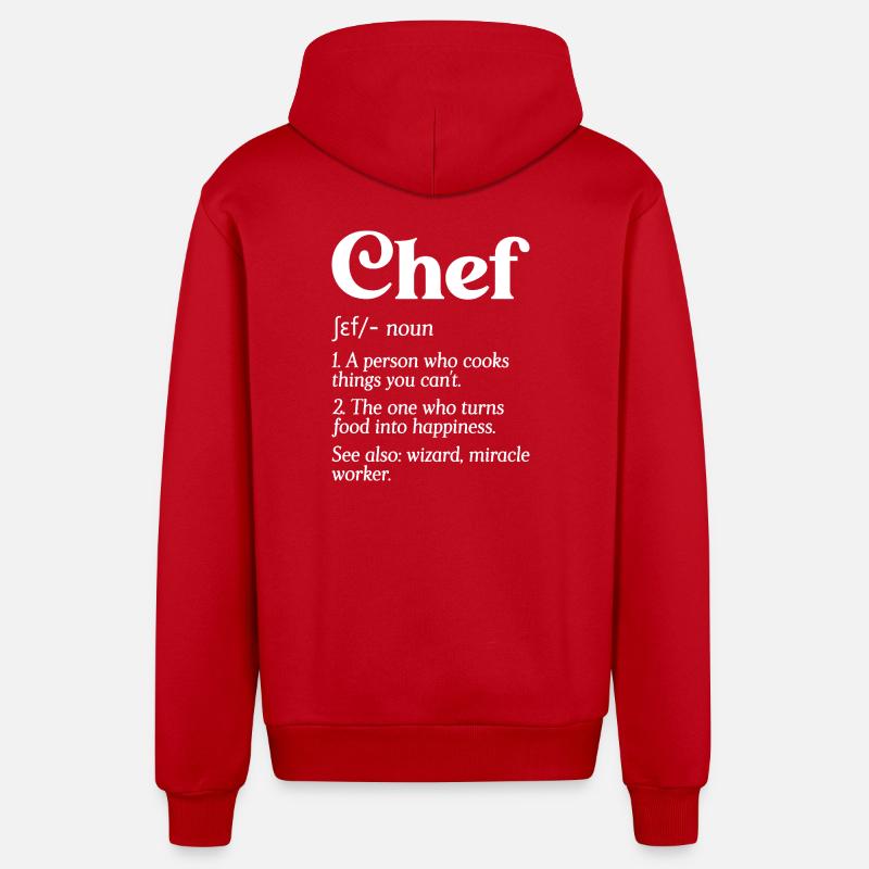 Funny Chef Definition Head Chef Baker Restaurant C - Organic Relaxed Hooded Jacket Made in EU - red