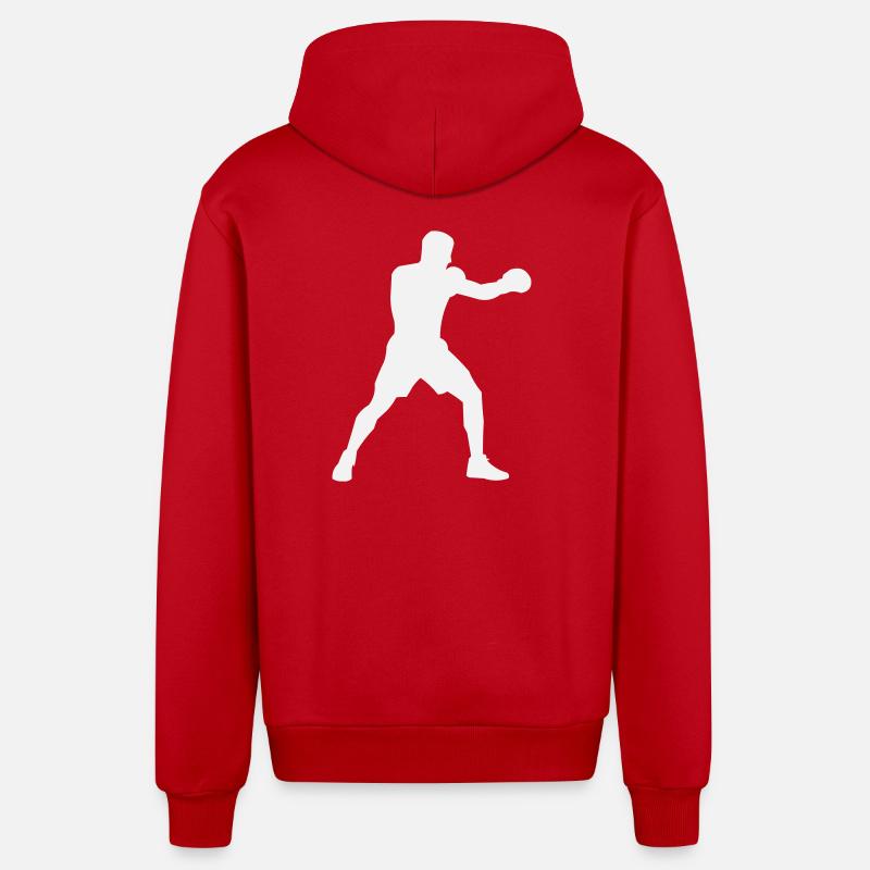 Boxsilhouette Power Boost - Organic Relaxed Hooded Jacket Made in EU - red
