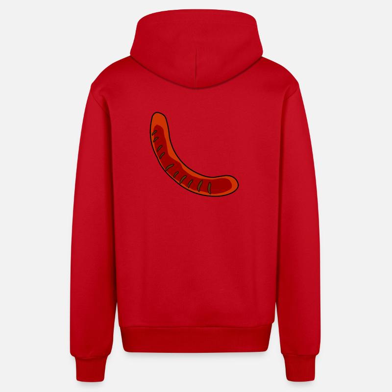 Wurst oder Bratwurst - Organic Relaxed Kapuzenjacke Made in EU - Rot