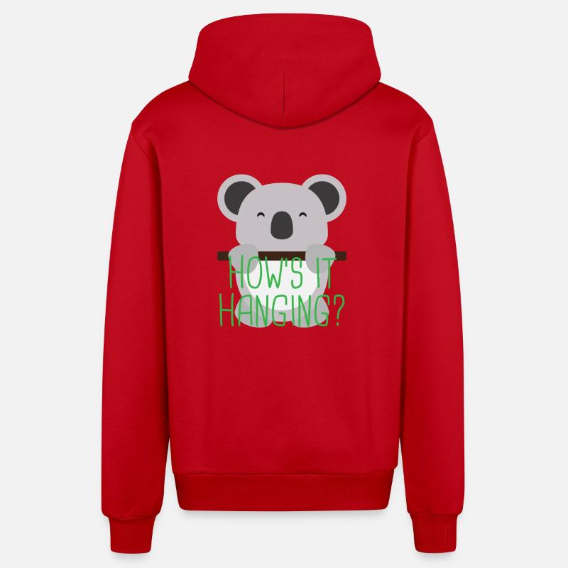 Koala 3 03 - Organic Relaxed Kapuzenjacke Made in EU - Rot