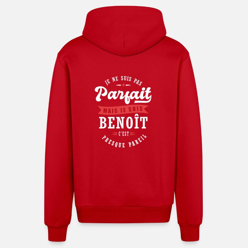 Benoît Parfait Cadeau prenom benoît - Veste à capuche bio décontractée fabriquée en UE - rouge