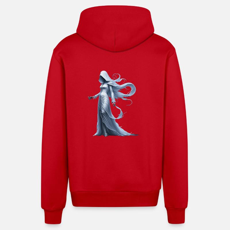 Gruseliges Halloween-partykostüm Banshee - Veste à capuche bio décontractée fabriquée en UE - rouge