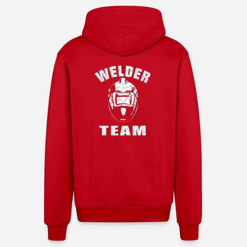 Conception de l’équipe de soudeurs - Veste à capuche bio décontractée fabriquée en UE - rouge