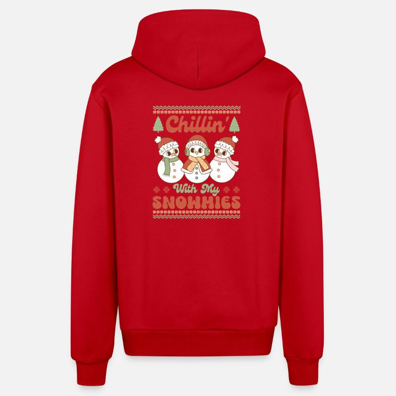 Pull de Noël moche - Veste à capuche bio décontractée fabriquée en UE - rouge