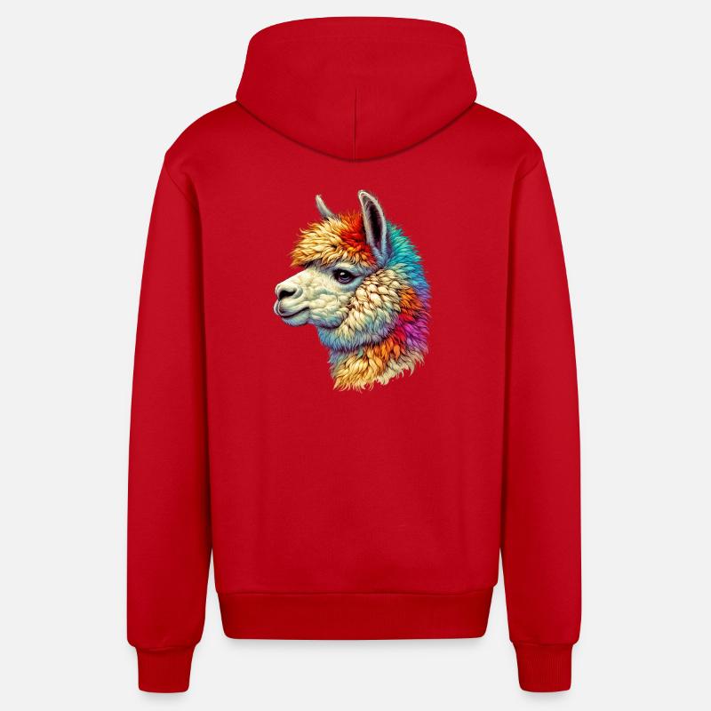 Alpaca - Organic Relaxed Hooded Jacket Made in EU - red