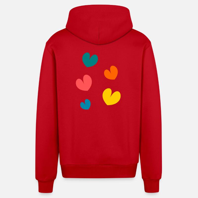 MERCI. MAÎTRESSE. MAÎTRE. MERCI MAÎTRESSE - Veste à capuche bio décontractée fabriquée en UE - rouge
