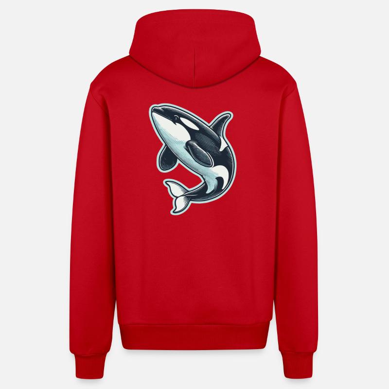 Orca - Organic Relaxed Kapuzenjacke Made in EU - Rot