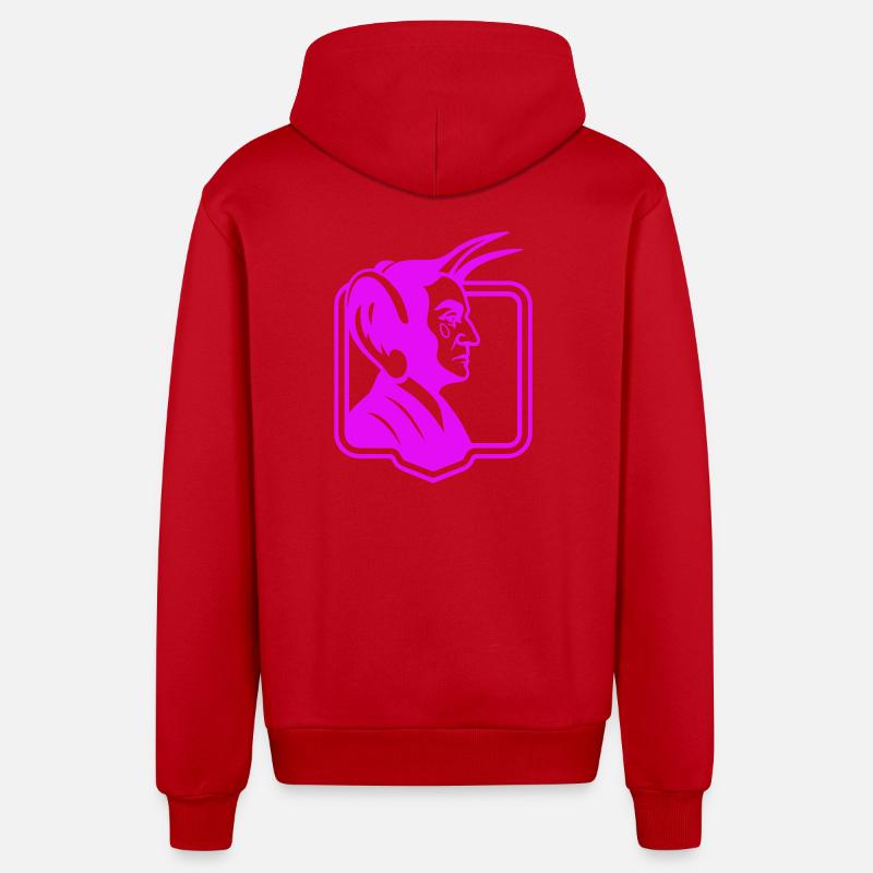 Diable grande oreille Pop Art - Veste à capuche bio décontractée fabriquée en UE - rouge