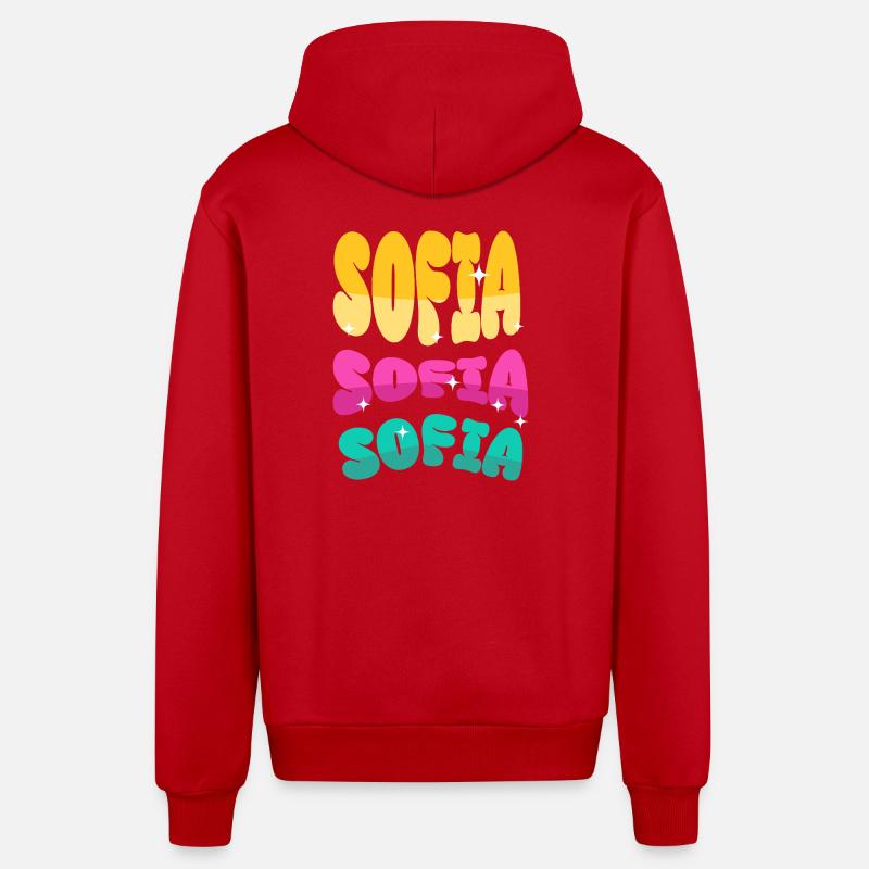 Sofia - Veste à capuche bio décontractée fabriquée en UE - rouge