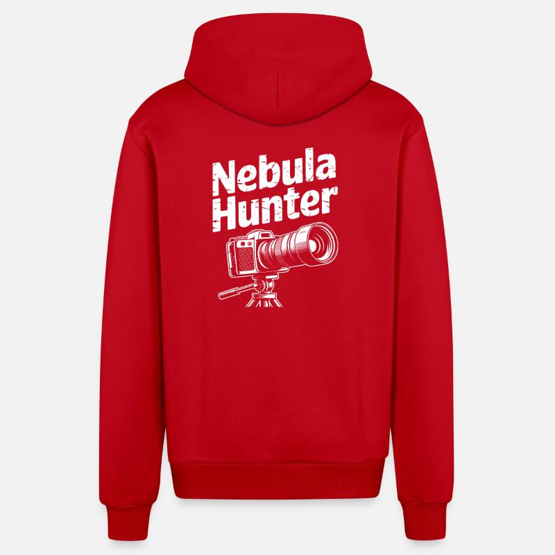 Nebula Hunter Camera Design - Organic Relaxed Hooded Jacket Made in EU - red