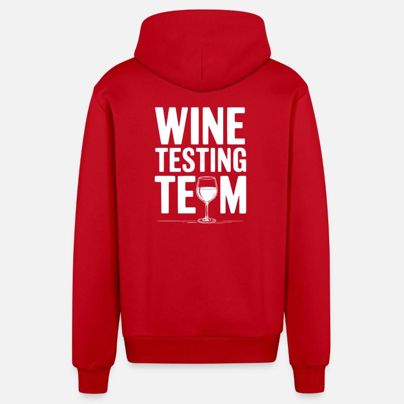 Équipe d’essais de vin - Veste à capuche bio décontractée fabriquée en UE - rouge