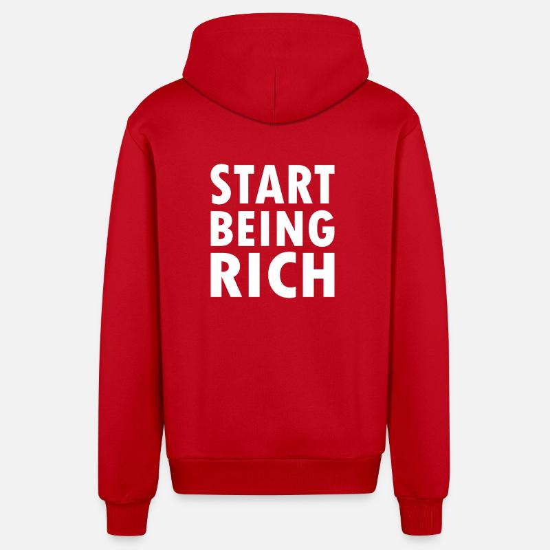 Start being rich - Organic Relaxed Kapuzenjacke Made in EU - Rot