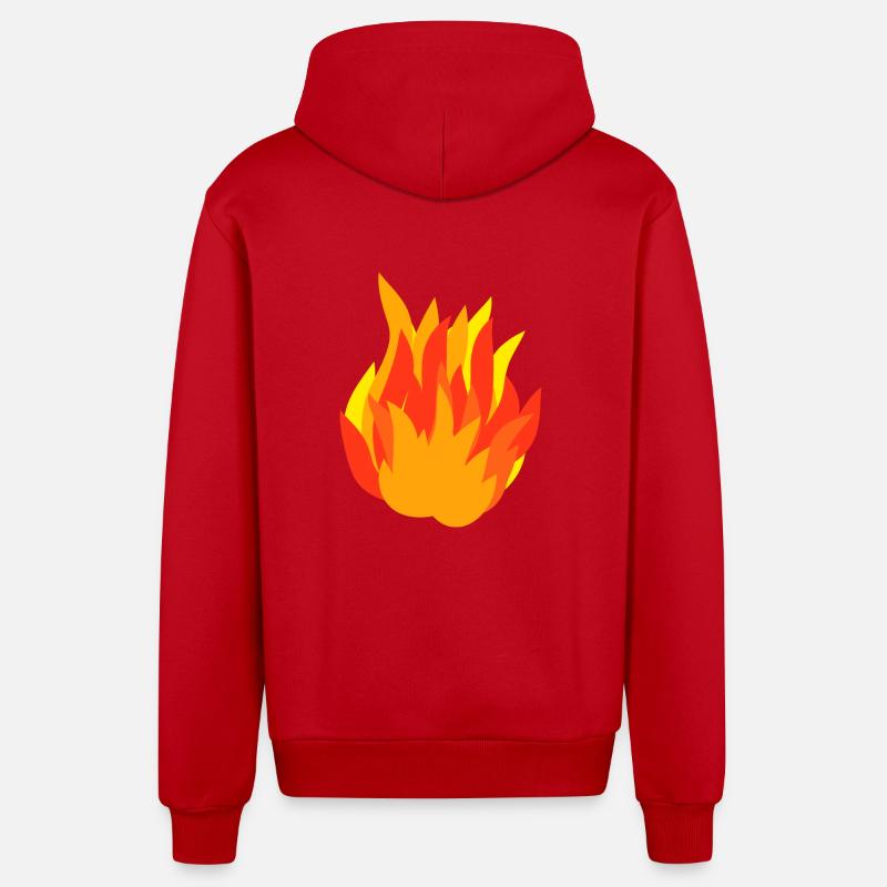 Feuer Flame eines Lagerfeuers, Geschenkidee - Organic Relaxed Kapuzenjacke Made in EU - Rot