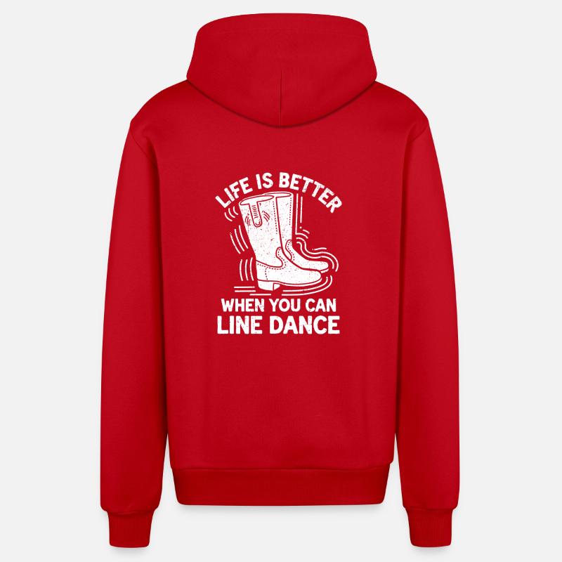 Danse de style western - Veste à capuche bio décontractée fabriquée en UE - rouge