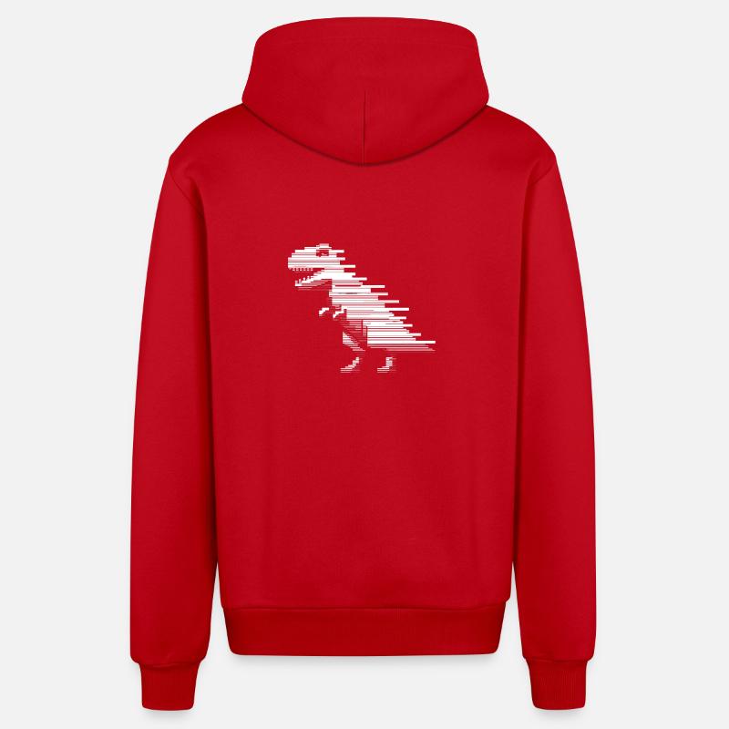Dinosaurier Dinosaurier Dinosaurier T-Rex - Organic Relaxed Kapuzenjacke Made in EU - Rot