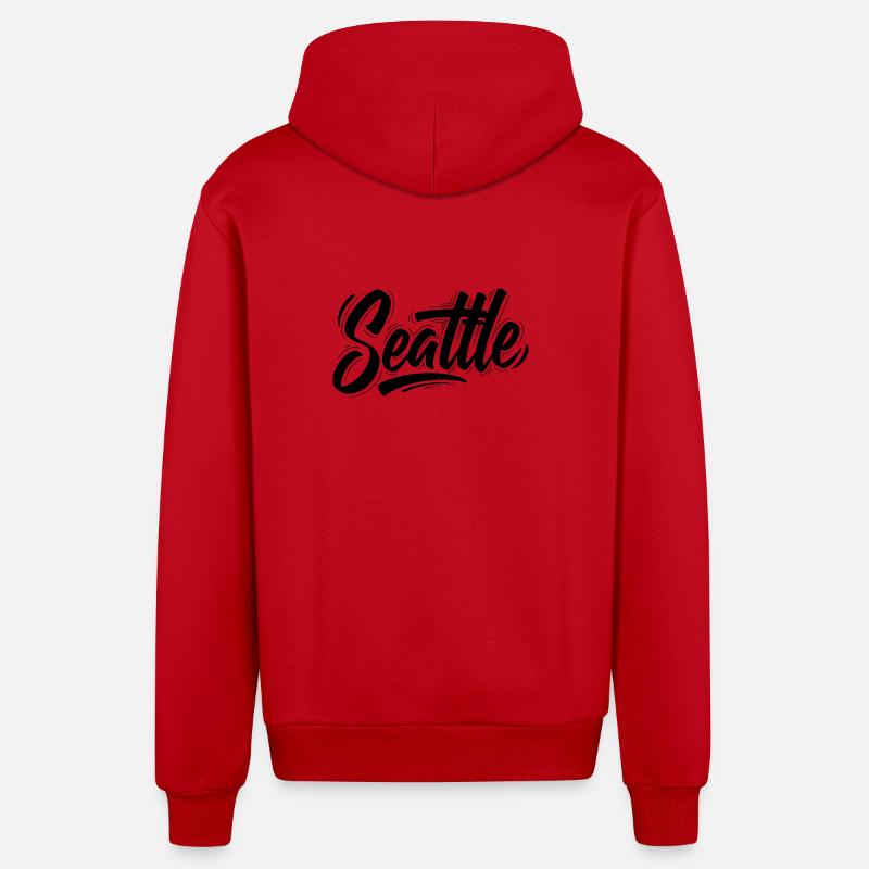 Seattle - Veste à capuche bio décontractée fabriquée en UE - rouge