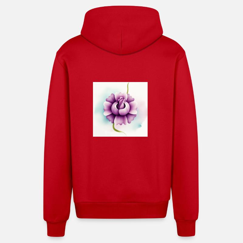 Fleur - Veste à capuche bio décontractée fabriquée en UE - rouge