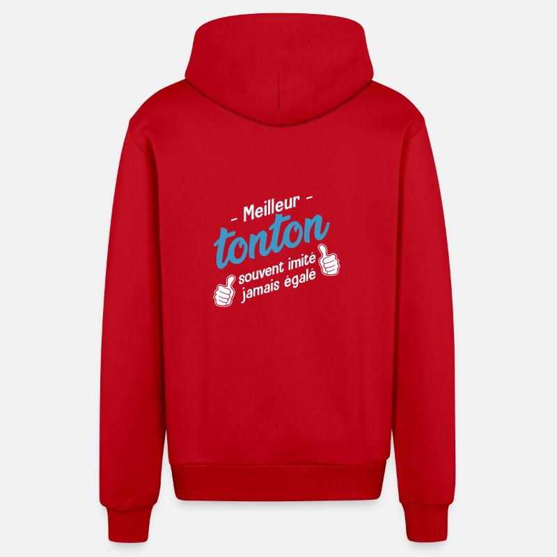 meilleur tonton cadeau oncle tonton - Veste à capuche bio décontractée fabriquée en UE - rouge